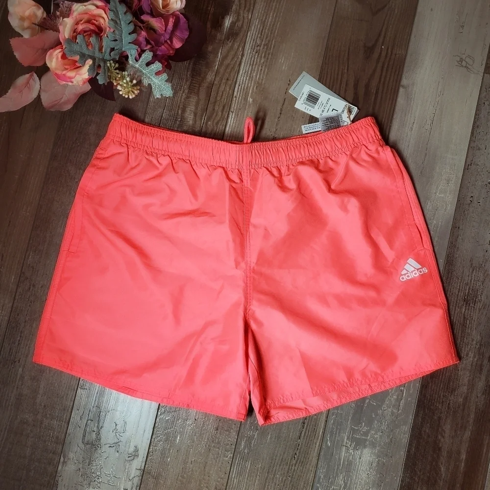 NWT Adidas Performance Solid Board Shorts Men's Swim Trunks Swim Shorts Neon
